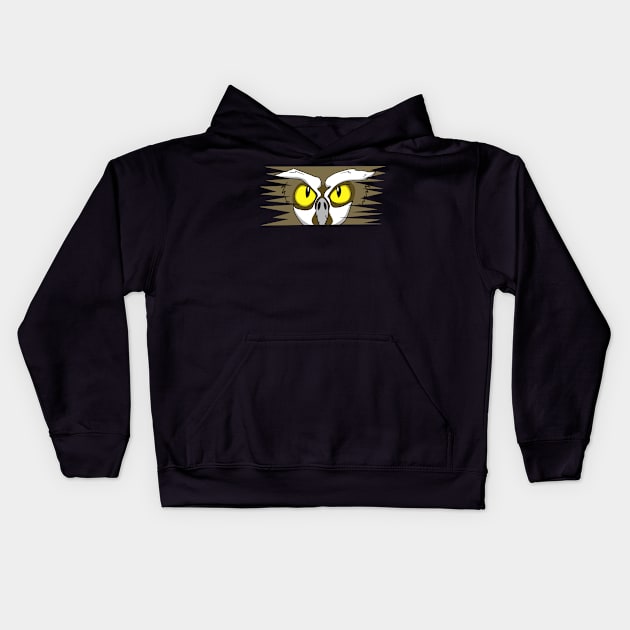 Cunning Owl Eyes Kids Hoodie by SNK Kreatures